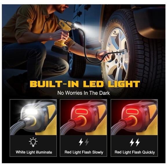 Air Compressor uses 20VBatt, 150PSI Air PumpDigital Pressure Gauge, (No Battery) - Picture 7 of 8